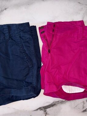 Women Pink & Navy Cotton Shorts - Set of 2 vineyard vines size 2